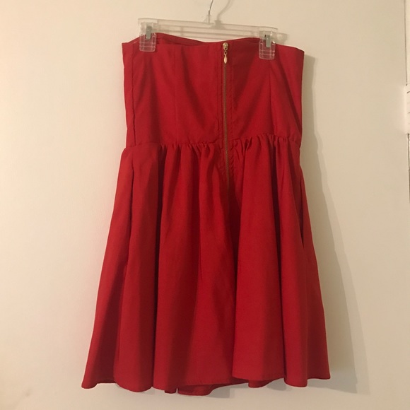 Strapless Little Red Dress with Zipper forever21 - Picture 2 of 6
